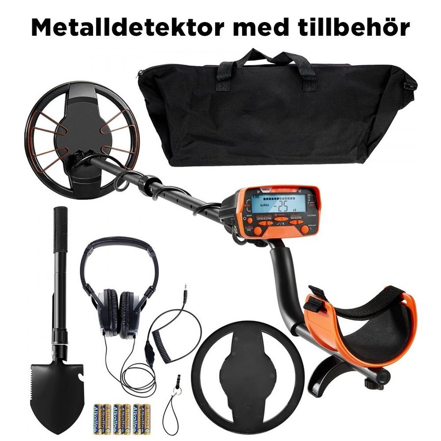 Proffisionell Metalldetektor med tillbehör Helt nytt! Metalldetektorkit