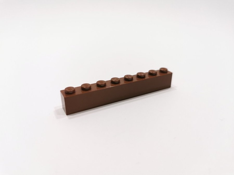 Lego - brick - bas - 1x8 - part 3008 - brun (reddish)