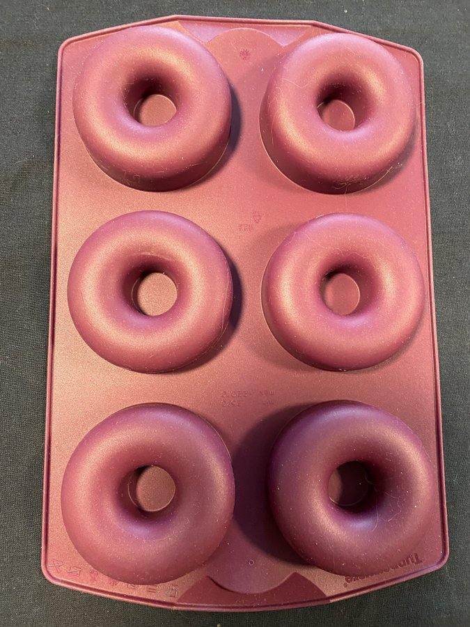 SILIKON Donutform 6st ringar till munkar 7,5cm/diam Tupperware ny