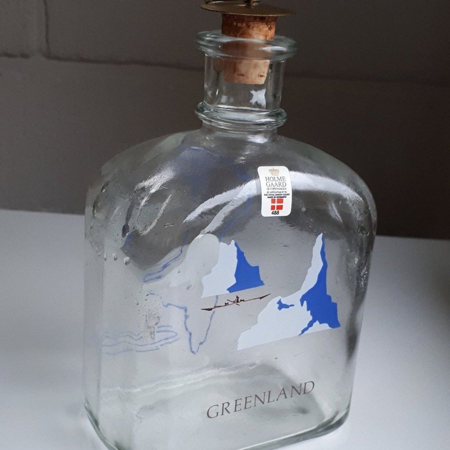 Very Rare Grønland Dramflaske, Glas Karaffel. MICHAEL BANG. Holmegaard. Grönland