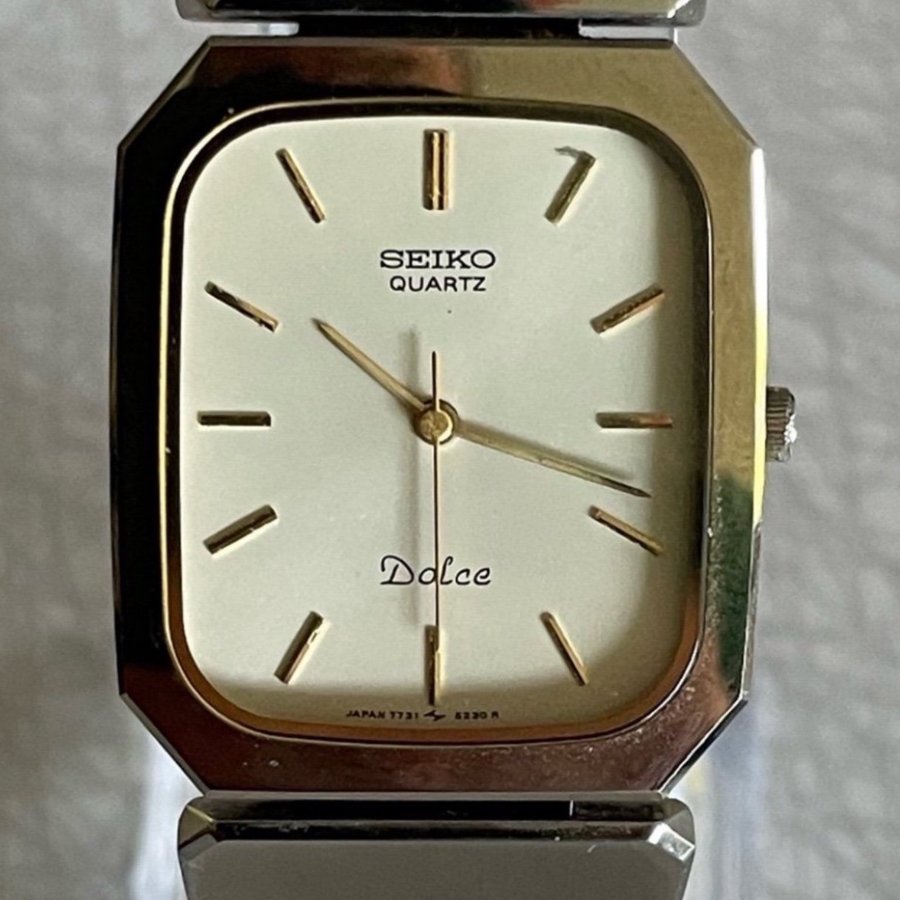 Seiko Dolce kvarts armbandsur i tungsten från januari 1977 originallänk