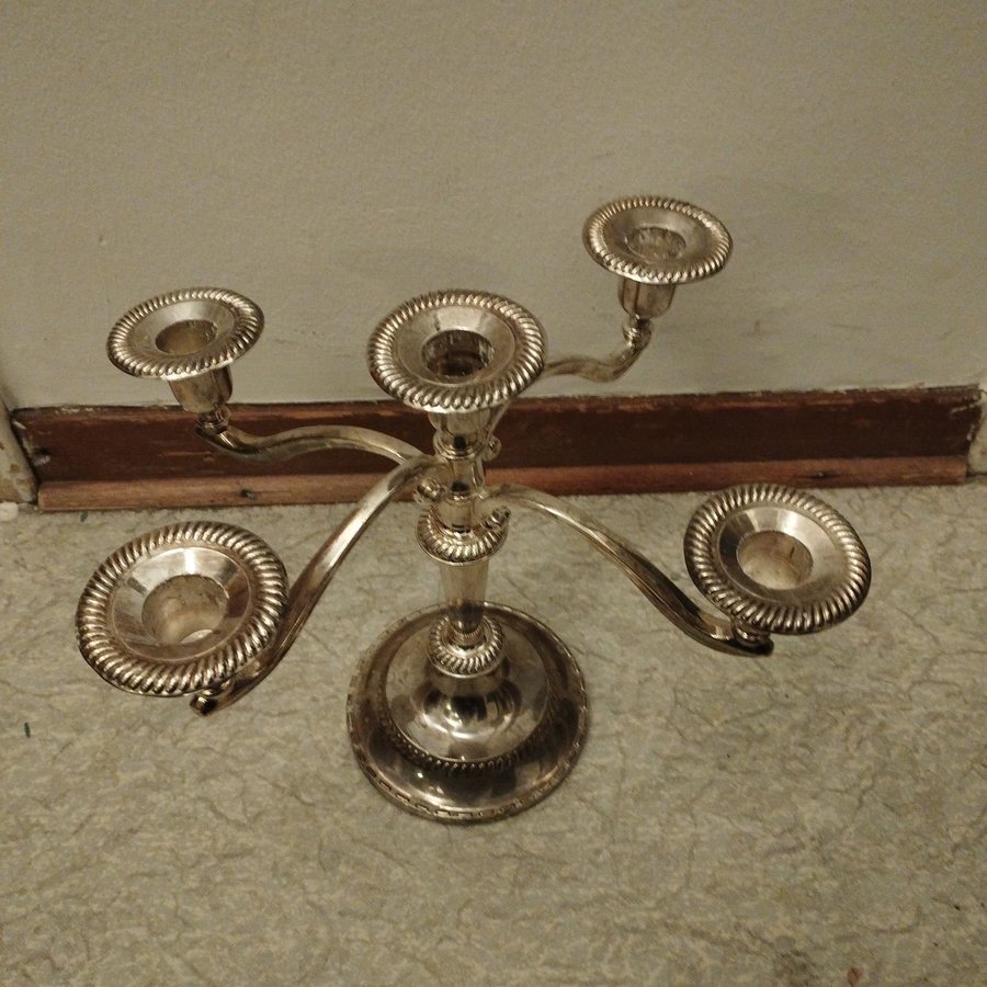 Silverpläterad ljusstake candelbra