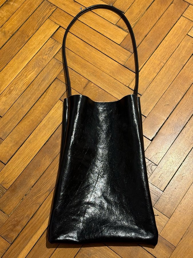 Semi Patent Genuine Leather bag xxl size - oversized style - hadnmade