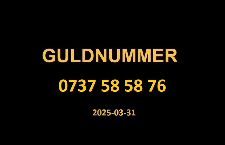 0737 58 58 76 GULDNUMMER mobilnummer telefonnummer kontantkort nummer guld