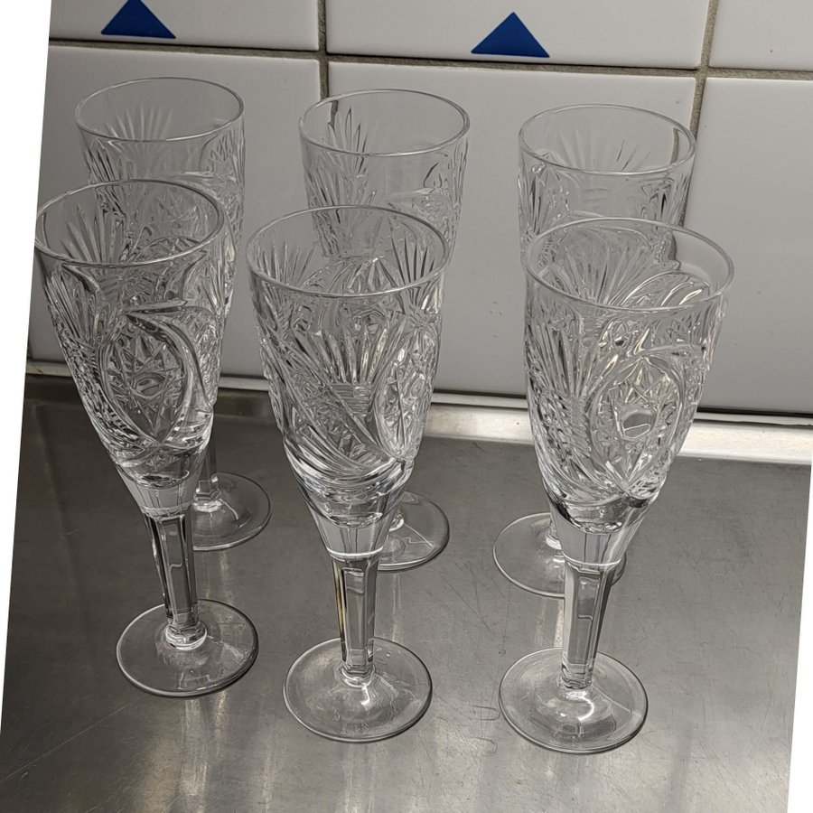 Champagneglas i kristall