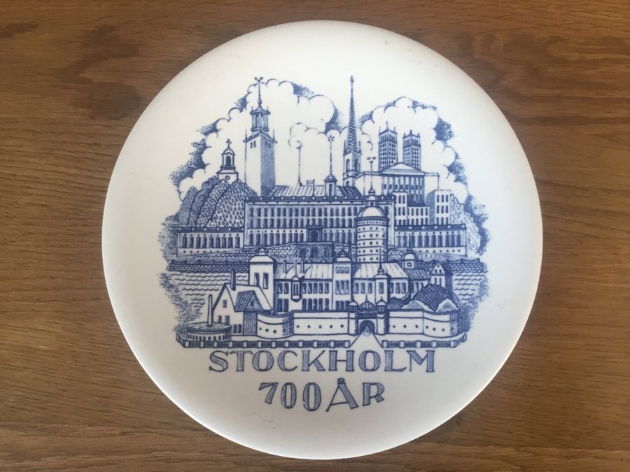 Minnestallrik rörstrand Stockholm 700 år 1253 - 1953