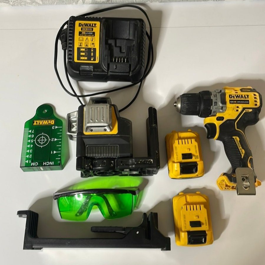 Dewalt Laser + Bor-  Skruemaskine