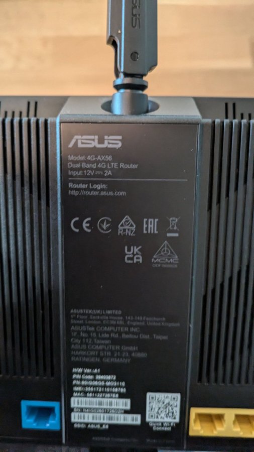 ASUS 4G-AX56 Dual Band 4G LTE Router