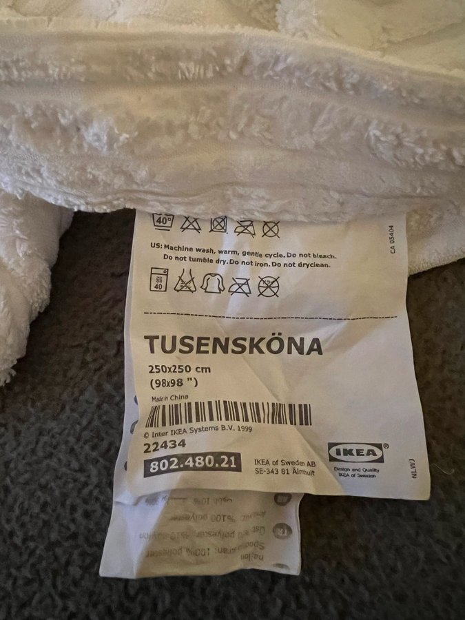 IKEA Tusensköna Pläd Vit 250x250 cm