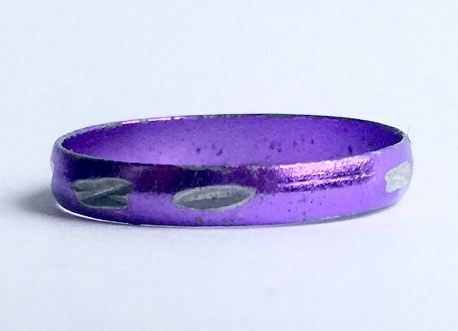 Ovanlig Lila Ring Violett Gredelin Silverfärgad Dekoration Hippie Boho Etno