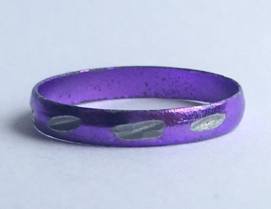 Ovanlig Lila Ring Violett Gredelin Silverfärgad Dekoration Hippie Boho Etno