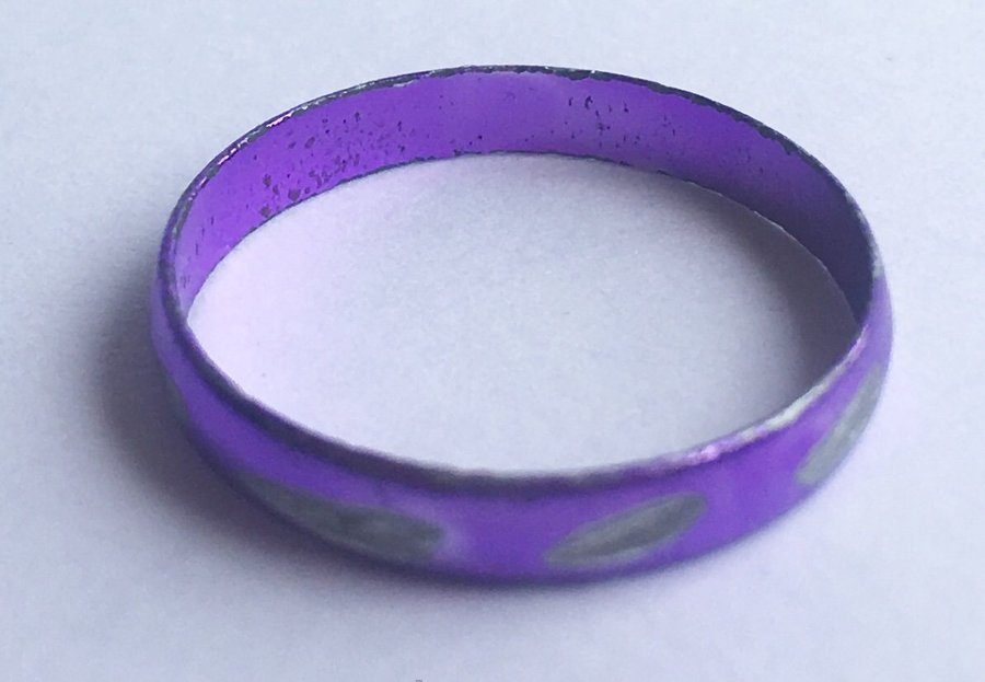 Ovanlig Lila Ring Violett Gredelin Silverfärgad Dekoration Hippie Boho Etno