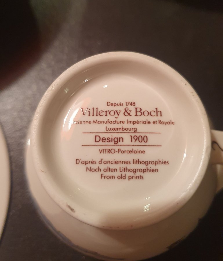 Villeroy  Boch Design 1900 Kaffekoppar  Fat