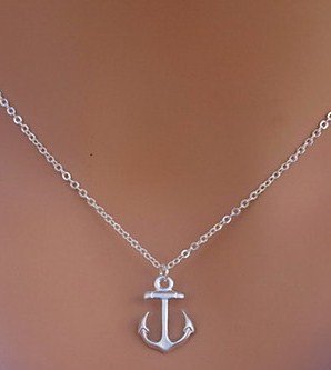 NYTT silvrigt elegant halsband ankare modernt snyggt fin present julklapp sailor