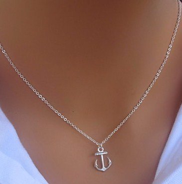 NYTT silvrigt elegant halsband ankare modernt snyggt fin present julklapp sailor