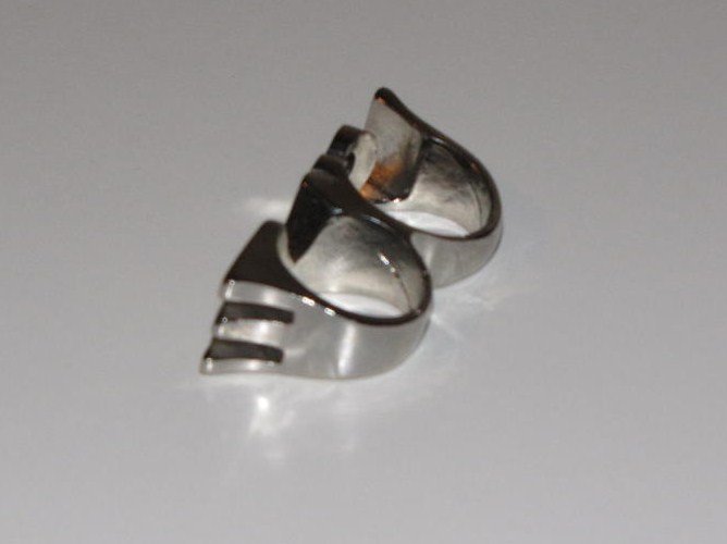 NY silvrig dubbelring LOVE ring hjärta modern cool fin present julklapp kärlek