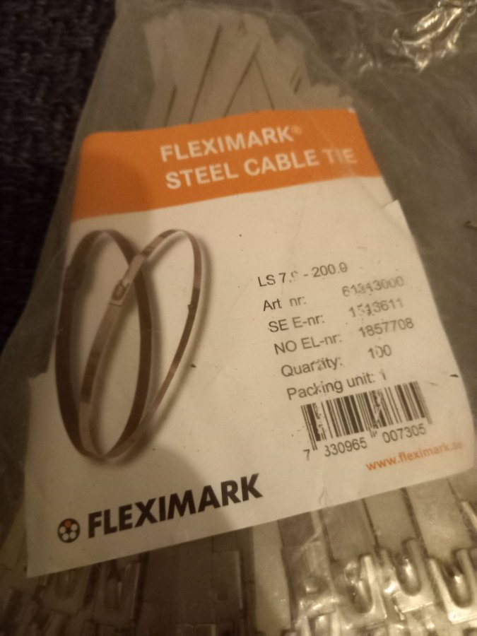 4 st Brand New Fleximark Stål Kabel Tie LS 7-200.0