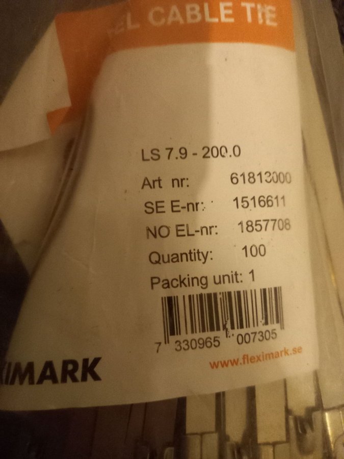 4 st Brand New Fleximark Stål Kabel Tie LS 7-200.0