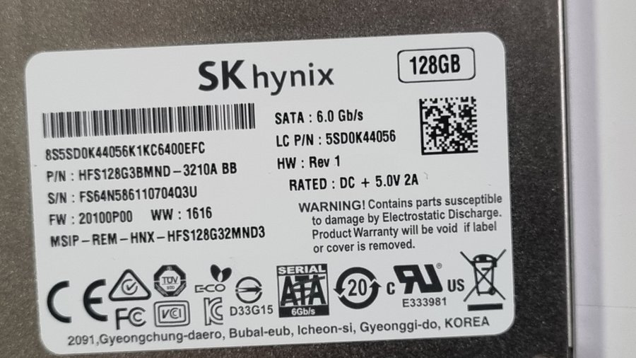 Hårddisk SK hynix 128GB SSD