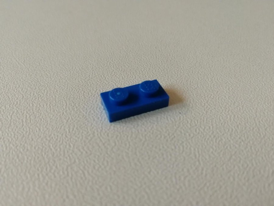 Lego - plate - platt - bas - 1x2 - part 3023 - blå