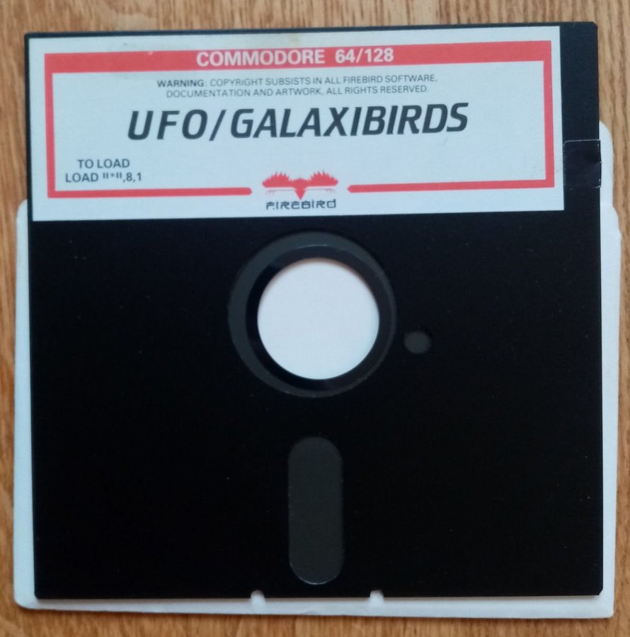 Ufo + Galaxibirds (Firebird) - Lös Disk ->TESTAD<- Commodore 64 / C64 Spel