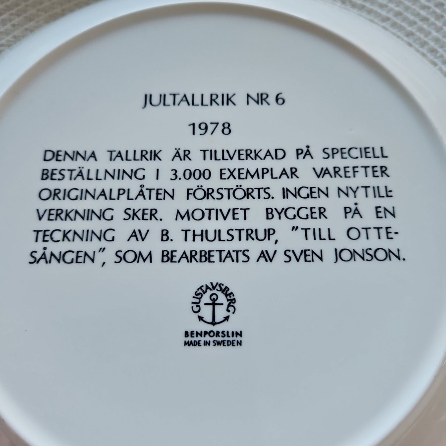 Jul-tallrik nr 6 1978