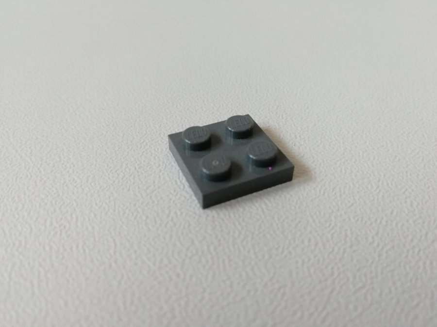 Lego - plate - platt - bas - 2x2 - part 3022 - mörkgrå (bluish)