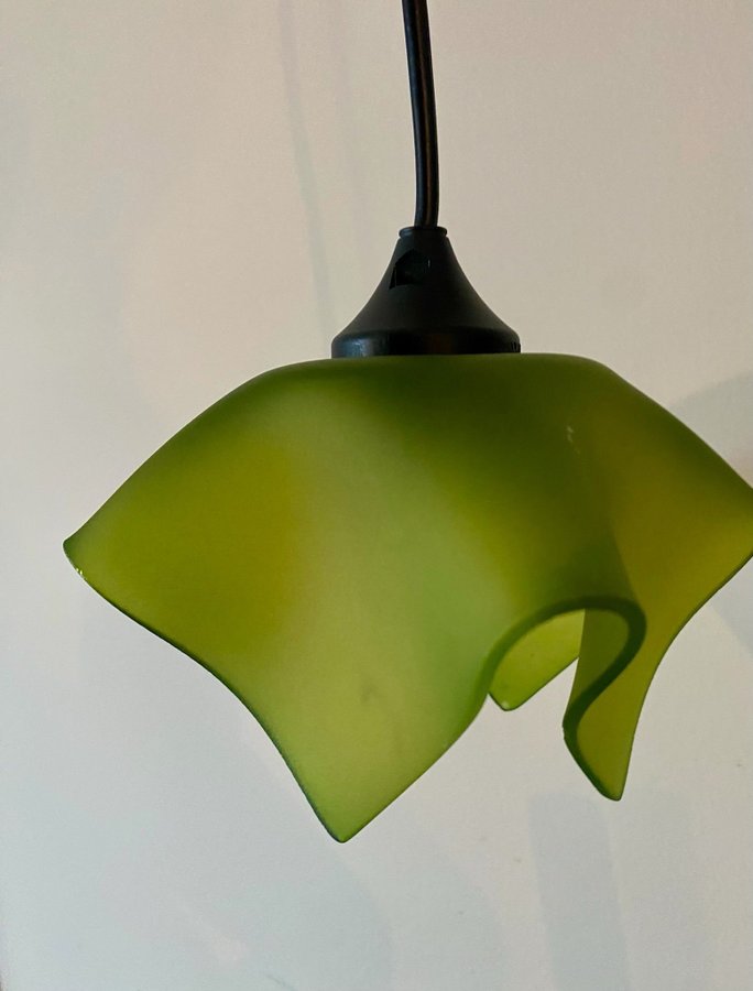 Grön vecker fönsterlampa i glas taklampa midcentury 50-tal?