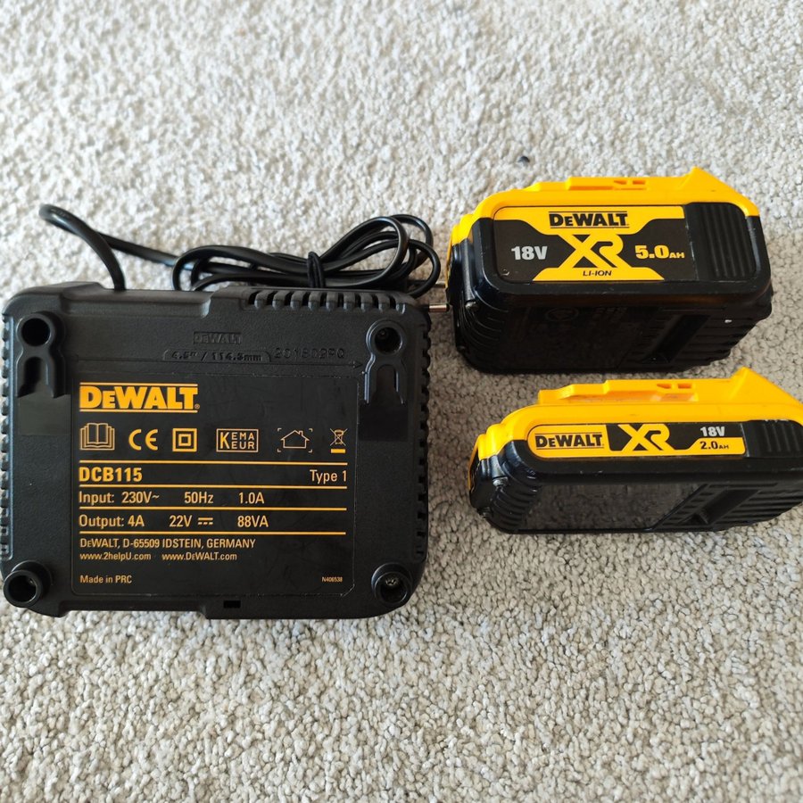 Dewalt 18V XR Batteri och Laddare