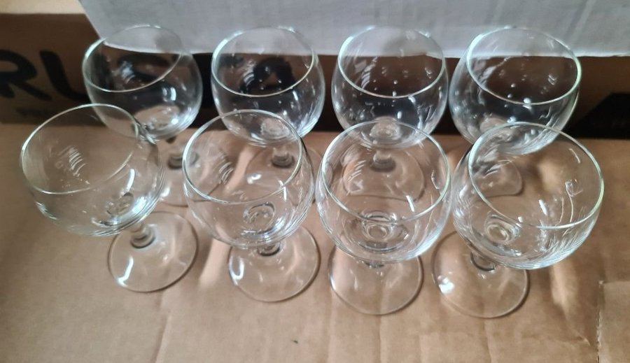 6 st Vackra och charmiga kupolglas snapsglas vintage