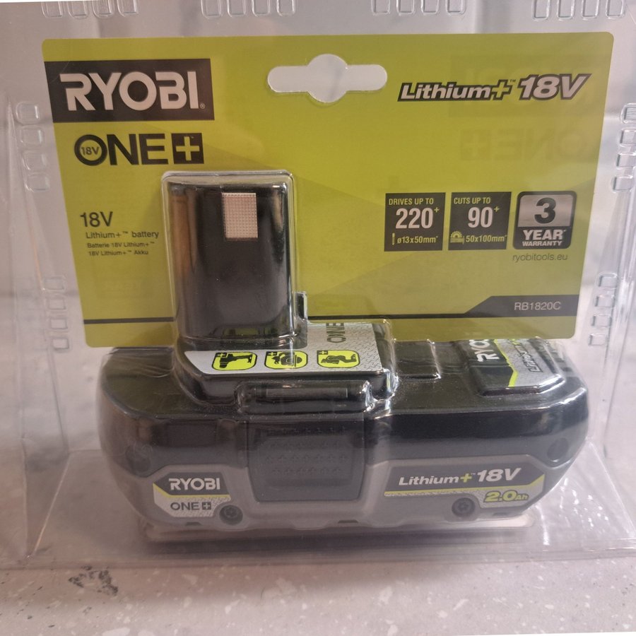 Ryobi 18V Lithium+ Batteri 2.0Ah