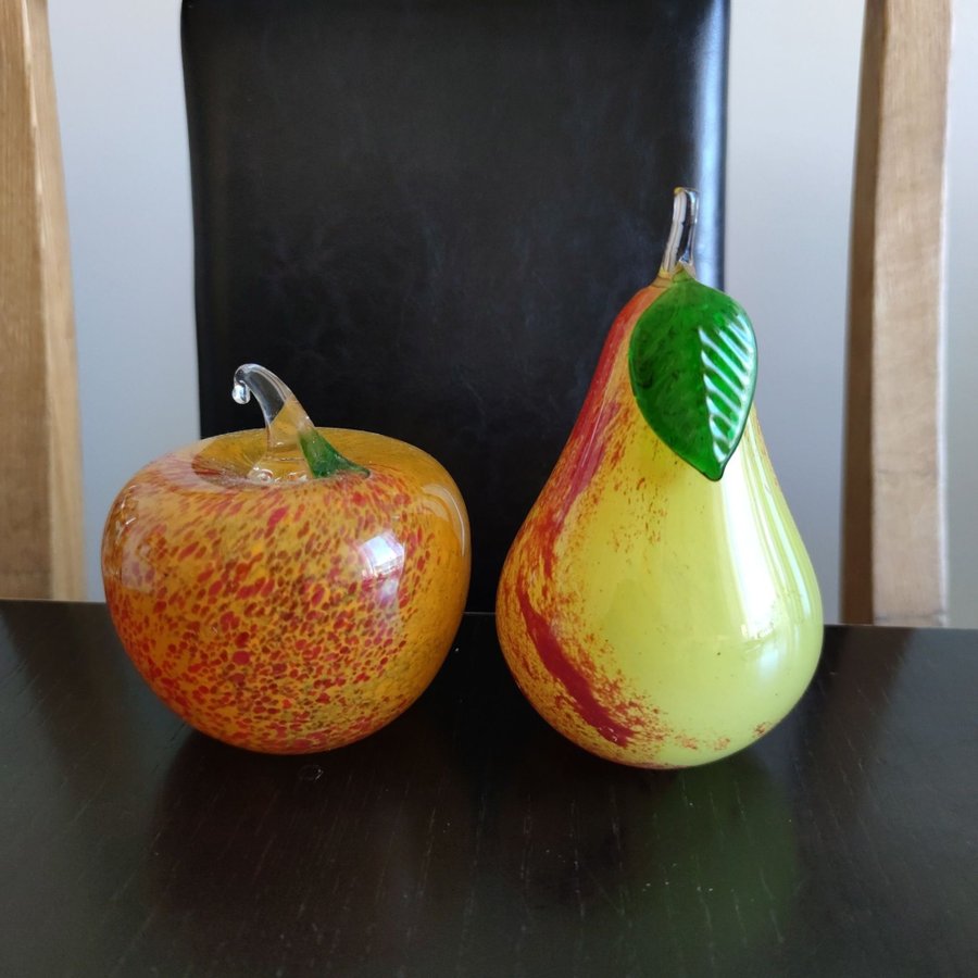 FIGURINER ÄPPLE OCH PÄRON KONSTGLAS SCANCRTSTAL