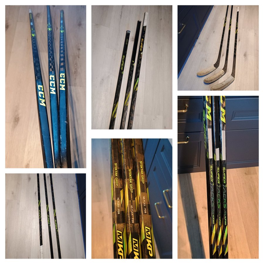 Ishockeyklubbor, CCM Super Tacks 4 PRO, 3 st, flex 55/65/70 P28 , nypris 9000:-