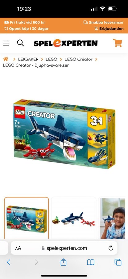 LEGO Creator 3-i-1 Djuphavsvarelser 31088