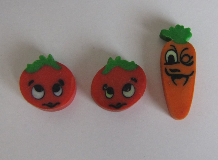 3 Sudd tomater morot tomat röd orange roliga annorlunda sudd fin present barn