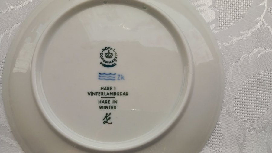 Royal Copenhagen väggtallrik 1971 Hare i Vinterlandskap