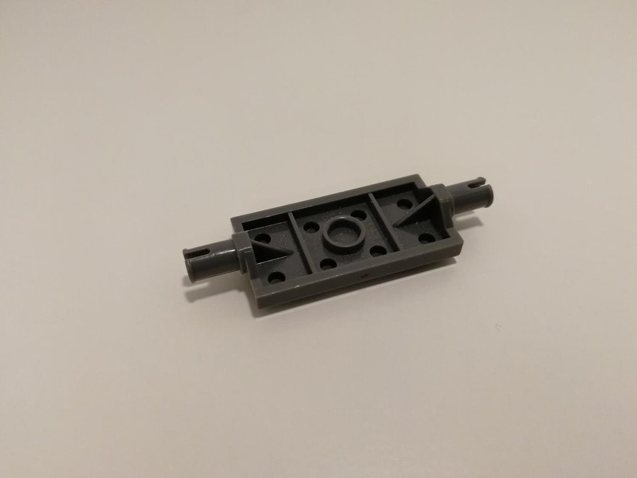 Lego - plate - fäste - hjul - pin - 2x4 - part 30157 - mörkgrå (bluish)