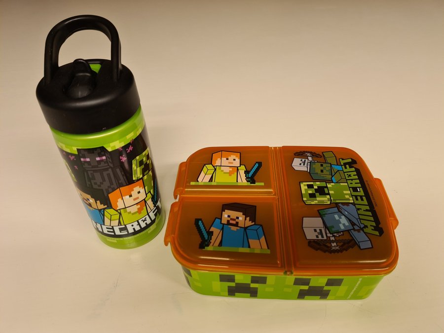 Minecraft Lunchbox och vattenflaska, Oanvänt