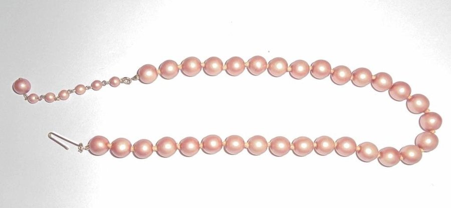 halsband av glas rosa vintage 60-tal