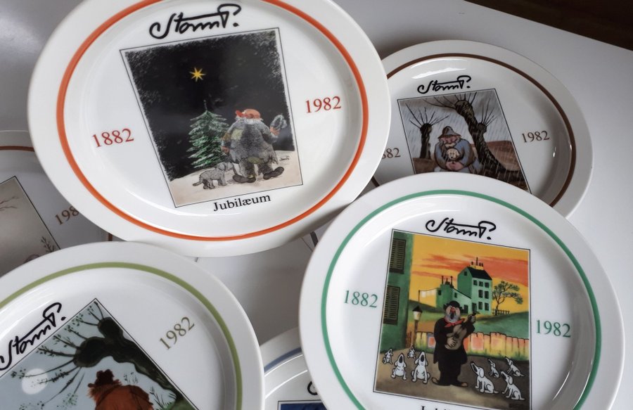 6 Very Rare Unused Royal Copenhagen STORM P. 1980s Plates. Porcelain. Petersen