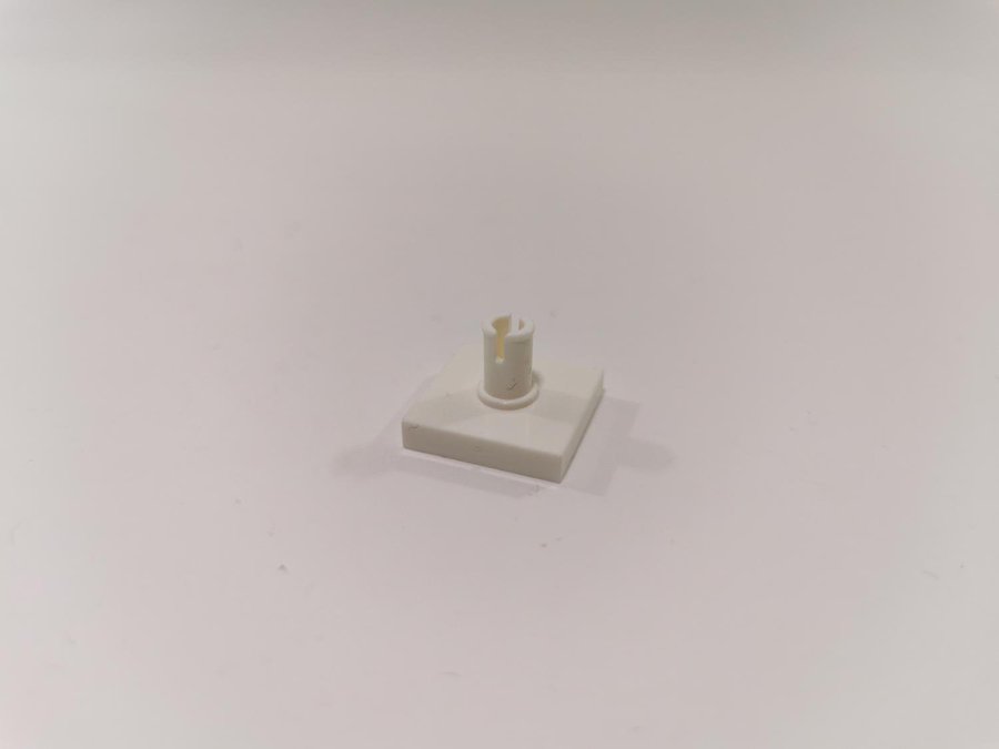 Lego - tile - modifierad - med pin - 2x2 - part 2460 - vit