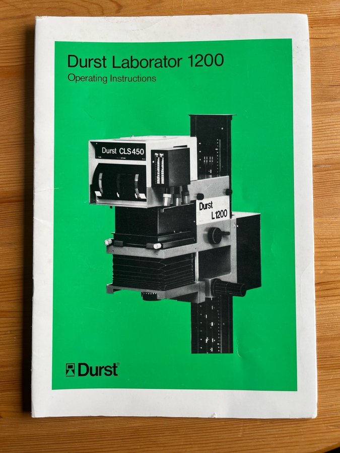 Durst Laborator 1200 - Operating Instructions