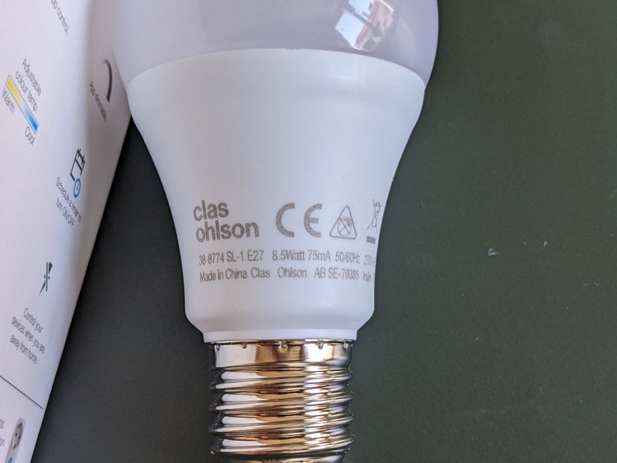 Clas Ohlson Smart Wi-Fi Glödlampa E27