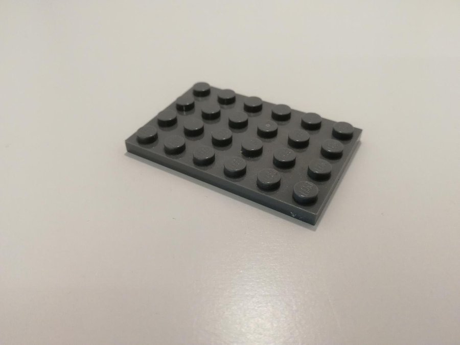 Lego - platta - plate - 4x6 - part 3032 - mörkgrå (bluish)