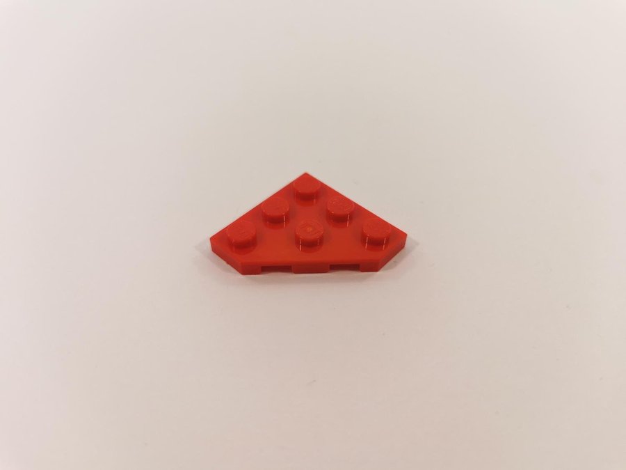 Lego - wedge - vinge - plate - 3x3 - part 2450 - röd