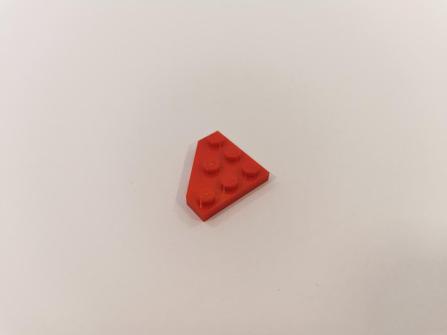 Lego - wedge - vinge - plate - 3x3 - part 2450 - röd