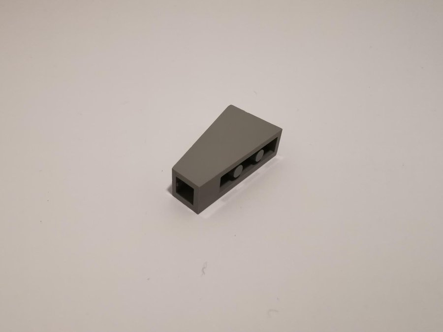 Lego - sned - slope - inverted - 2x1x3 - part 2449 - ljusgrå (old light gray)