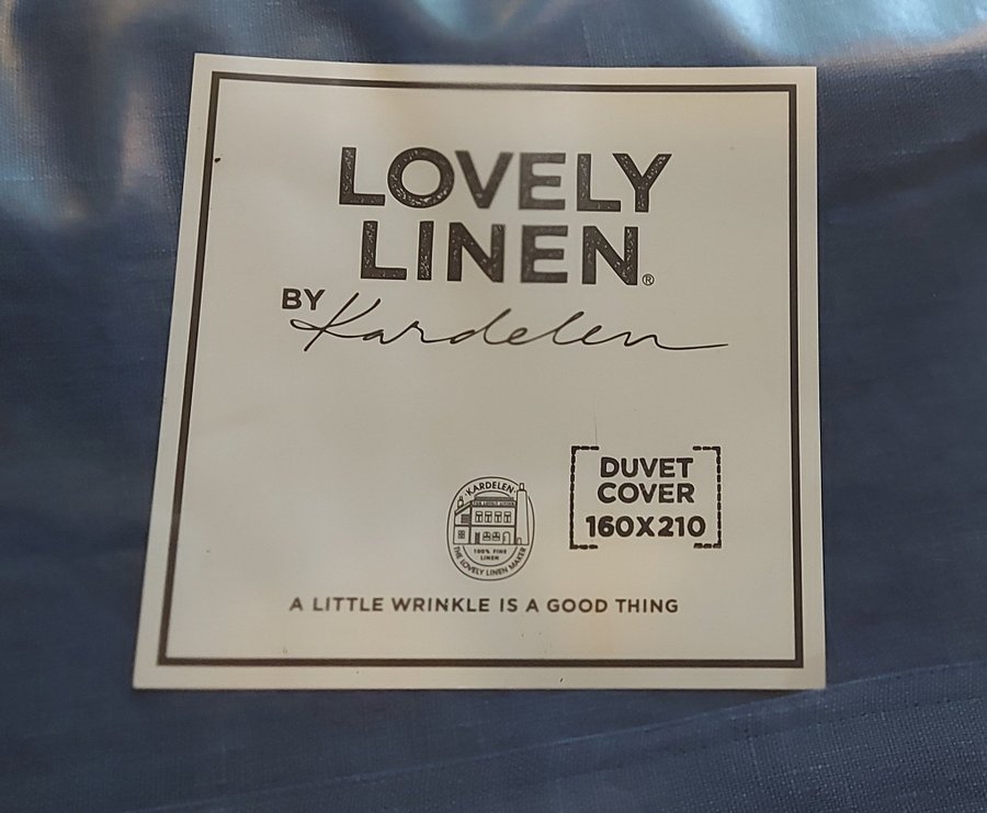 *Lovely Linen* *påslakan* *linne *denim blue*