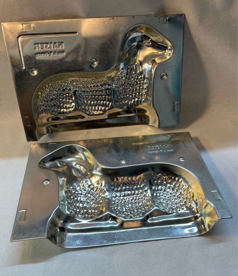 KAISER GERMANY VINTAGE bakning chocolate mold lamb Lammform i metall