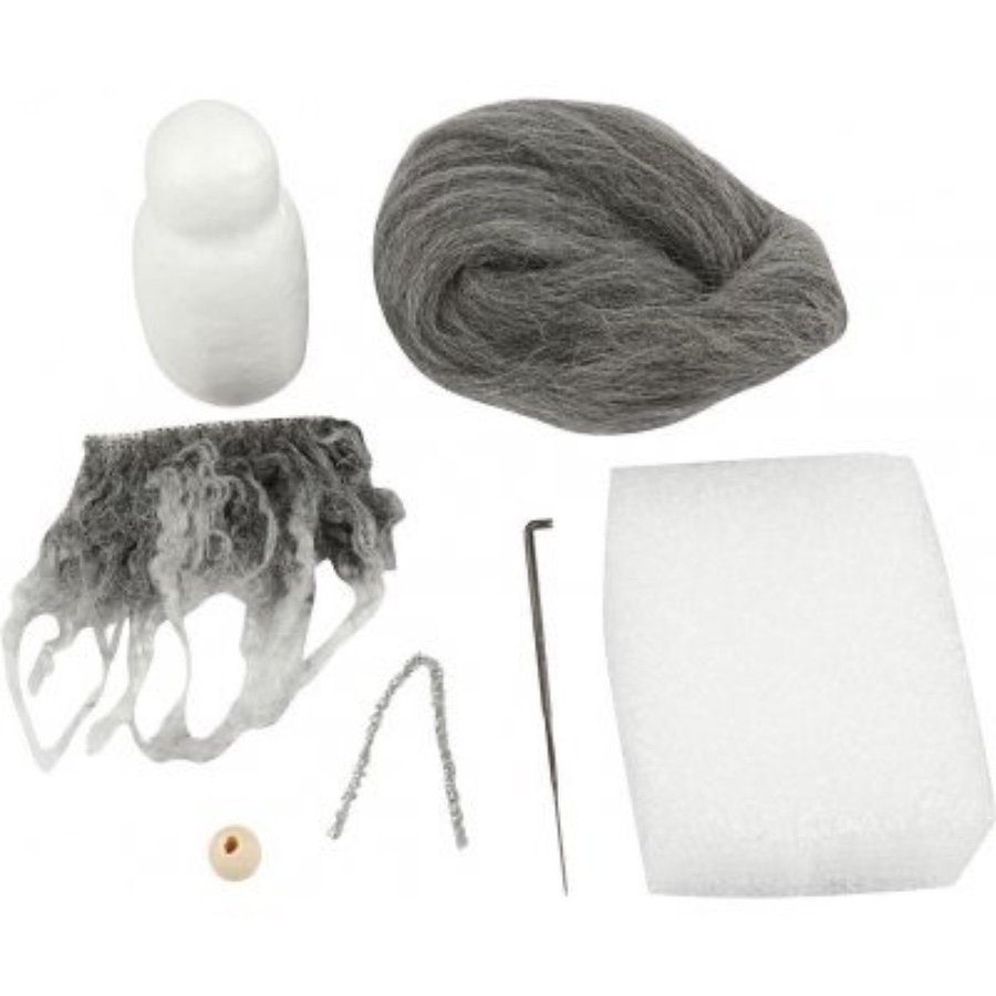 5 DIY kit gråmelerad tomte